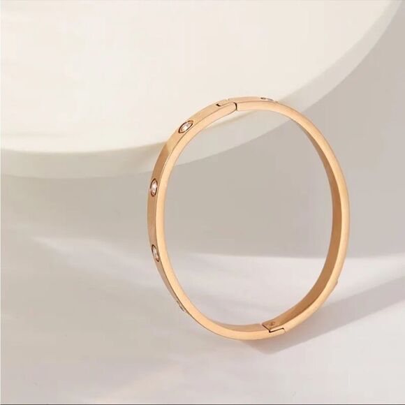 New Love Friendship Bangle Bracelet CZ Stones - Picture 4 of 16